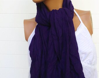 Crinkle Scarf Purple Grape 70 x 38