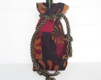 Hippie Bohemian Wine Bag Gift Bag Flower Chenille