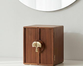 Large Walnut Jewelry Box – Handmade Wooden Jewelry Storage Box, Luxury Gift Box for Rings, Necklaces, Bracelets, Keepsakes