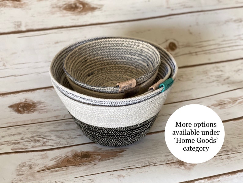 Nautical, Navy Blue, Natural, Rope, Bowl, Home Decor, Basket, Storage