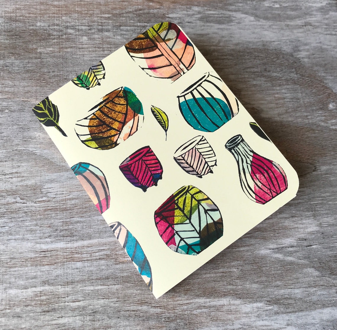 Notebook, Blank, Flower Pots, Floral, Journal, Art, Gift Ideas, Pattern ...