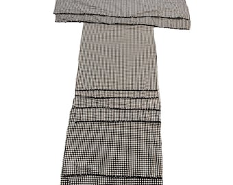 Set Of 8 Vintage Gingham Black and White Checkered Curtains Rod Pocket Read