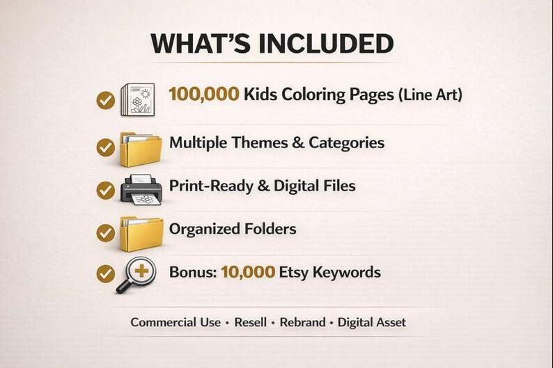 100,000 Kids Coloring Pages Bundle, Line Art Designs, PLR MRR Rights (Digital Download) image 2