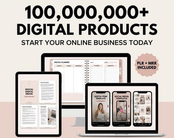 Pacote com mais de 100 produtos digitais, PLR MRR, modelos do Canva, vídeos institucionais, ebooks (download digital)