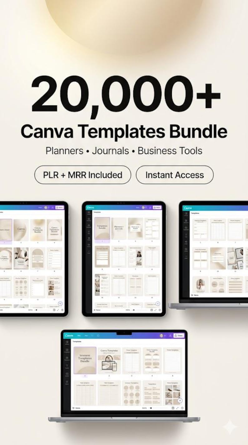 Pacote com mais de 20.000 modelos do Canva | Planejadores, Diários, Ferramentas de Negócios (PLR MRR) imagem 1
