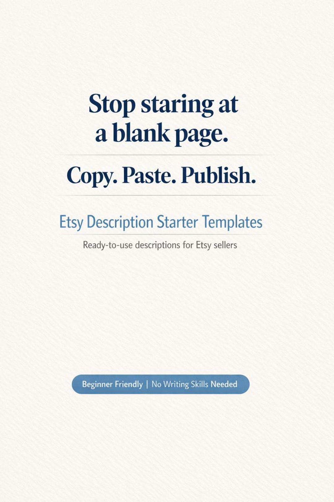 Stop Staring at a Blank Page | Copy-paste Etsy Description Templates ...