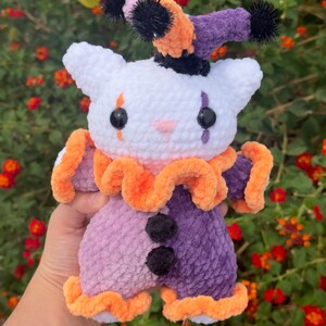 Funky Jester Cat - Handmade Crochet Plush Toy