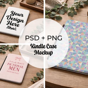Kindle Case Mockup Bundle | Kindle Paperwhite & Colorsoft Case Mockup | PNG and PSD Smart Object | Kindle Accessory Mockup | Cozy Scene