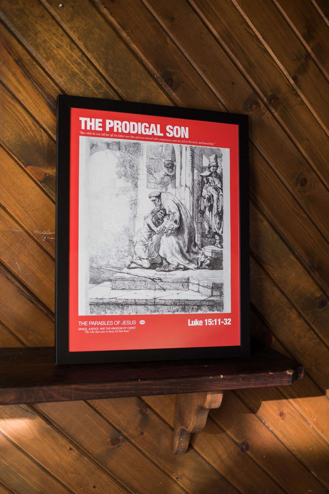 Parable of the Prodigal Son Poster, Luke 15 Scripture Art, Christian ...