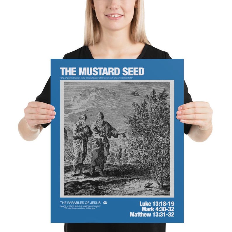 Parable of the Mustard Seed, Matthew 13 Poster, Faith of a Mustard Seed ...