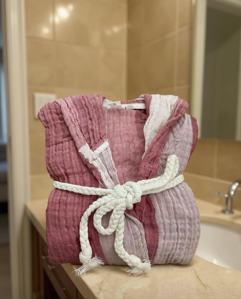 Handwoven Organic Cotton Spa Robe | Lightweight Unisex Bathrobe - Etsy