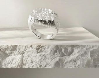 Siegelring aus 925er Silber, schweres Statement Band