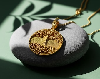Sterling Silber Baum des Lebens Halskette, Yggdrasil Anhänger, keltischer Schmuck
