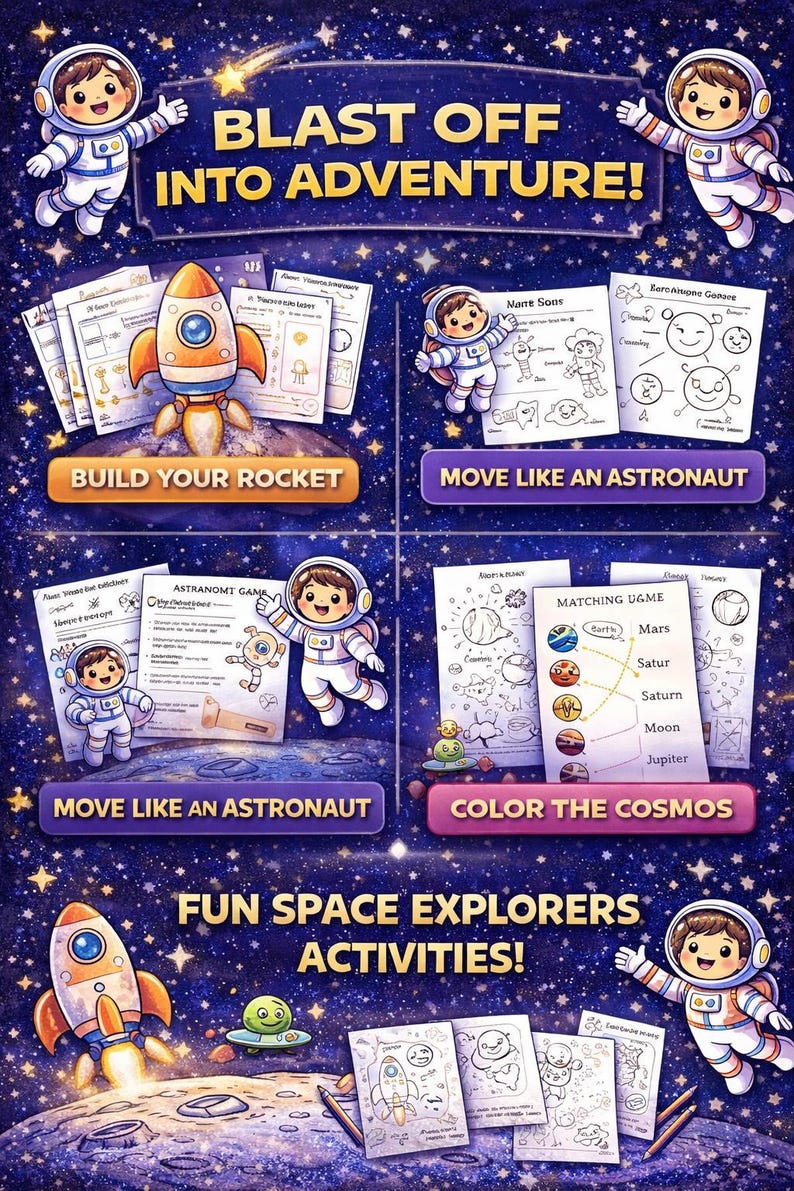 Space Explorers Pod, Astronaut Activity Pack (digital Download) - Etsy