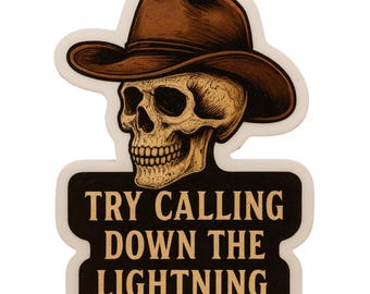 Try Calling Down The Lightning - Aesthetic Vinyl Sticker – Waterproof Quote Decal Sticker for Laptop, Water Bottle, Car, Phone, Scrapbook