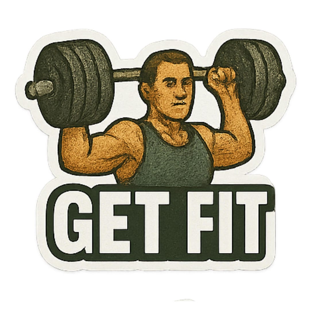 Get Fit Sticker Get Fit - Aesthetic Vinyl Sticker – Waterproof Quote Decal Sticker for ...