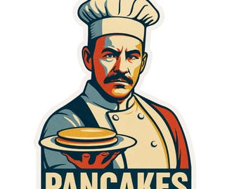 Pancakes - Aesthetic Vinyl Sticker – Waterproof Quote Decal Sticker for Laptop, Water Bottle, Car, Phone, Scrapbook
