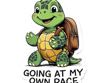 Going At My Own Pace Sticker - Aesthetic Vinyl Sticker  – Waterproof Quote Decal Sticker for Laptop, Water Bottle, Car, Phone, Scrapbook