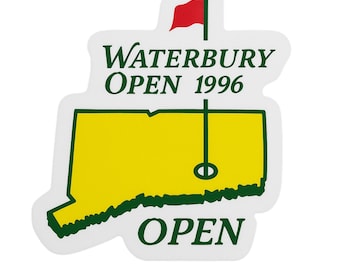 Waterbury Open 1996 - Aesthetic Vinyl Sticker – Waterproof Quote Decal Sticker for Laptop, Water Bottle, Car, Phone, Scrapbook