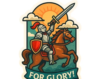 For Glory! - Aesthetic Vinyl Sticker – Waterproof Quote Decal Sticker for Laptop, Water Bottle, Car, Phone, Scrapbook