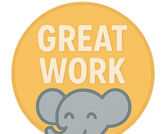 Great Work - Aesthetic Vinyl Sticker – Waterproof Quote Decal Sticker for Laptop, Water Bottle, Car, Phone, Scrapbook
