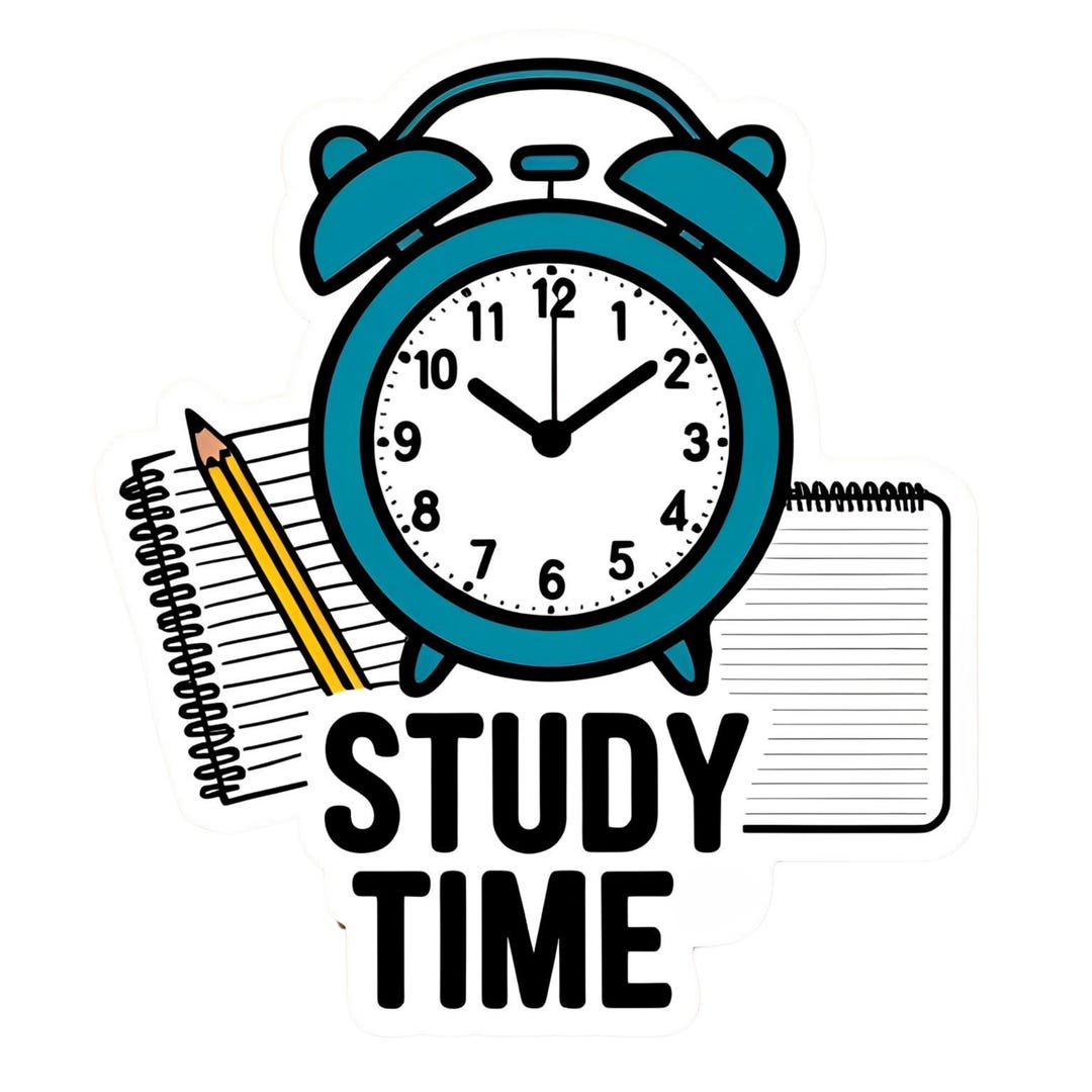 Study Sticker Hd Study Time - Aesthetic Vinyl Sticker – Waterproof Quote Decal Sticker ...