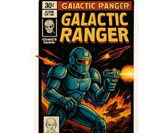 Galactic Ranger - Aesthetic Vinyl Sticker – Waterproof Quote Decal Sticker for Laptop, Water Bottle, Car, Phone, Scrapbook
