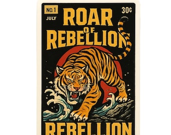 Roar Of Rebellion - Aesthetic Vinyl Sticker – Waterproof Quote Decal Sticker for Laptop, Water Bottle, Car, Phone, Scrapbook
