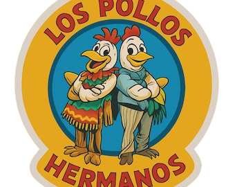 Los Pollos Hermanos - Aesthetic Vinyl Sticker – Waterproof Quote Decal Sticker for Laptop, Water Bottle, Car, Phone, Scrapbook