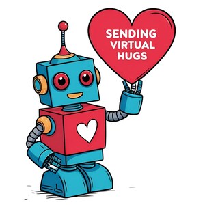 Sending Virtual Hugs - Aesthetic Vinyl Sticker – Waterproof Quote Decal Sticker for Laptop, Water Bottle, Car, Phone
