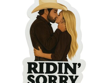 Ridin Sorry - Aesthetic Vinyl Sticker – Waterproof Quote Decal Sticker for Laptop, Water Bottle, Car, Phone, Scrapbook
