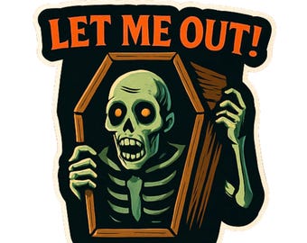 Let Me Out! - Aesthetic Vinyl Sticker – Waterproof Quote Decal Sticker for Laptop, Water Bottle, Car, Phone, Scrapbook