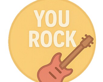 You Rock - Aesthetic Vinyl Sticker – Waterproof Quote Decal Sticker for Laptop, Water Bottle, Car, Phone, Scrapbook