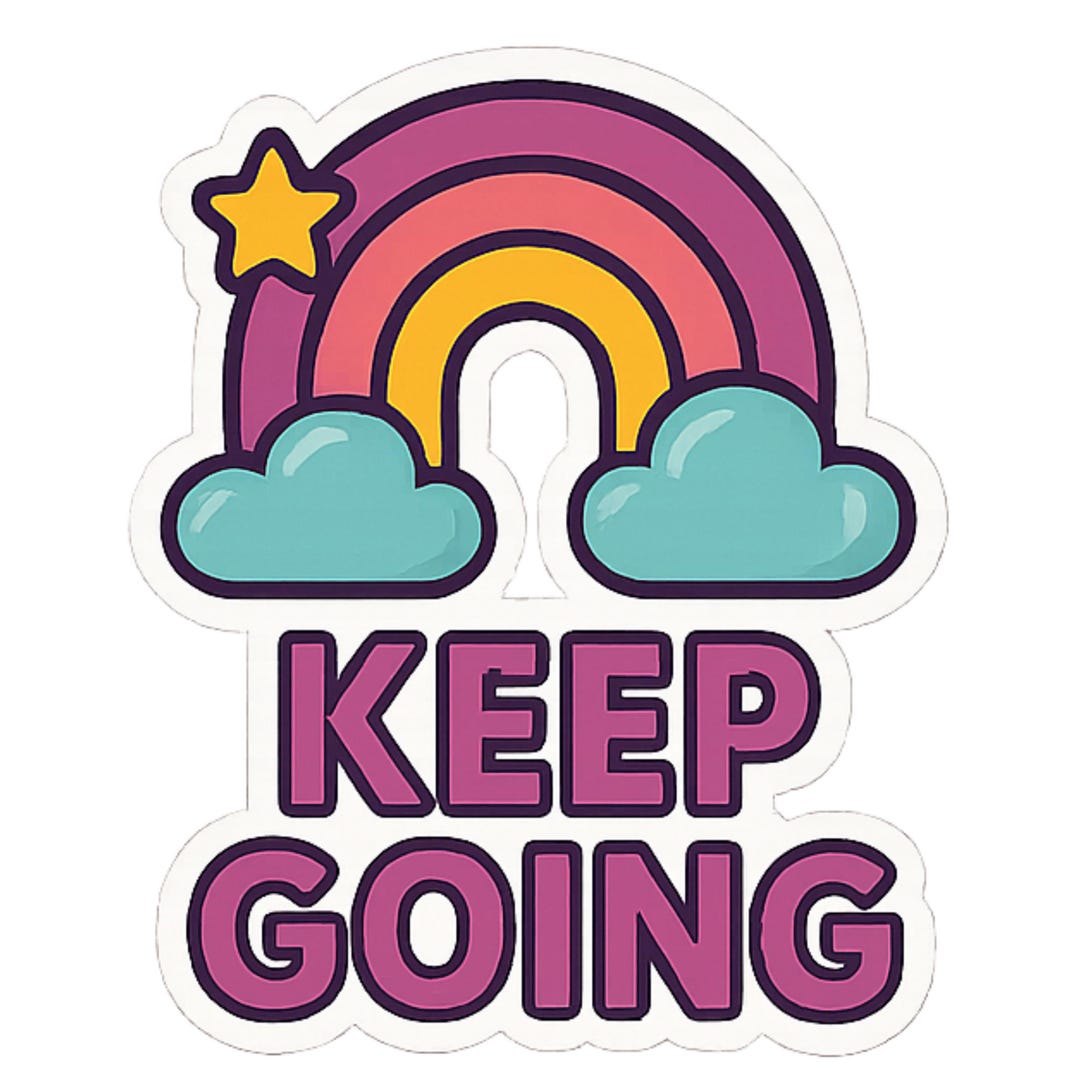 Keep Going - Aesthetic Vinyl Sticker – Waterproof Quote Decal Sticker ...