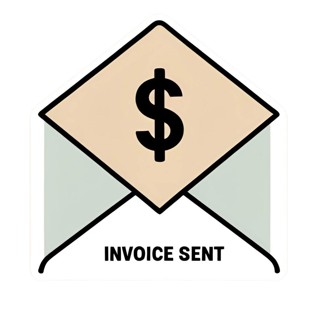 Invoice Digital Sticker Invoice Sent - Aesthetic Vinyl Sticker – Waterproof Quote Decal Sticker ...