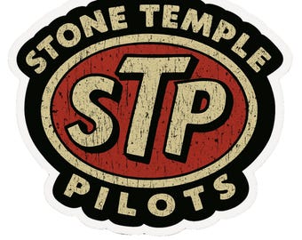 Stone Temple STP Pilots - Aesthetic Vinyl Sticker – Waterproof Quote Decal Sticker for Laptop, Water Bottle, Car, Phone, Scrapbook