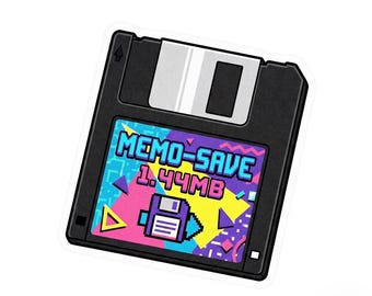 Pegatina de disquete con el pájaro - Vinilo impermeable