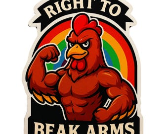 Right To Beak Arms - Aesthetic Vinyl Sticker – Waterproof Quote Decal Sticker for Laptop, Water Bottle, Car, Phone, Scrapbook