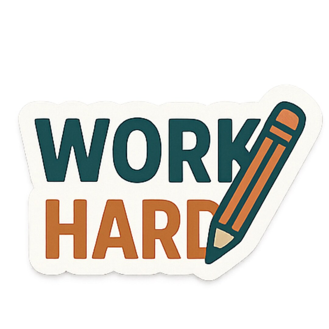 Work Hard - Aesthetic Vinyl Sticker – Waterproof Quote Decal Sticker ...