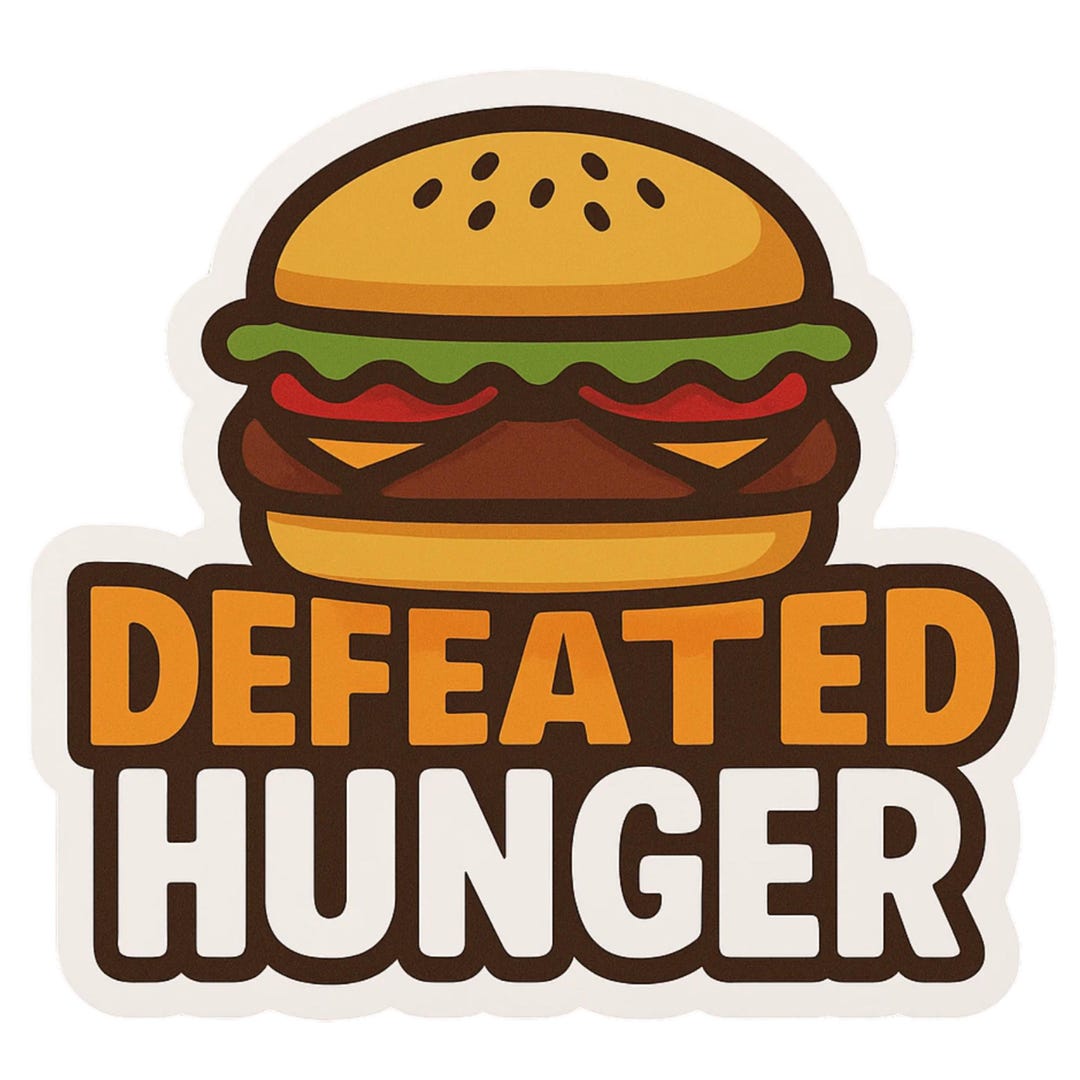 Defeated Hunger - Aesthetic Vinyl Sticker – Waterproof Quote Decal ...