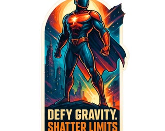 Defy Gravity Shatter Limits - Aesthetic Vinyl Sticker – Waterproof Quote Decal Sticker for Laptop, Water Bottle, Car, Phone, Scrapbook