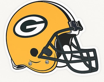 Green Bay Packers Helmet - Aesthetic Vinyl Sticker – Waterproof Quote Decal Sticker for Laptop, Water Bottle, Car, Phone, Scrapbook
