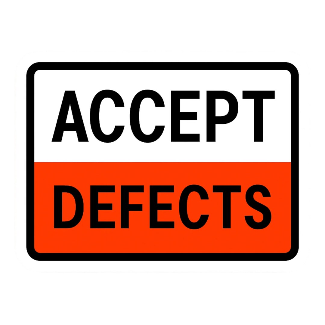 Accept Defects - Aesthetic Vinyl Sticker – Waterproof Quote Decal ...