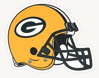 Green Bay Packers Helmet - Aesthetic Vinyl Sticker – Waterproof Quote Decal Sticker for Laptop, Water Bottle, Car, Phone, Scrapbook