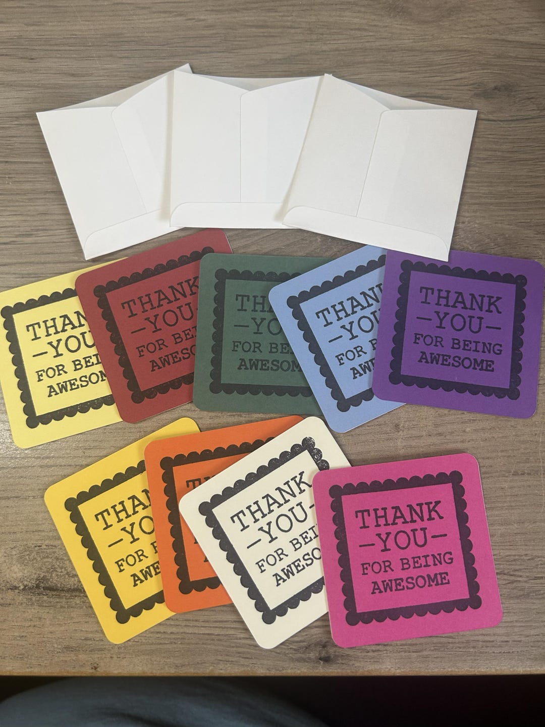 Mini Thank You Cards Set – Hand Stamped Love Notes for Lunch Boxes ...