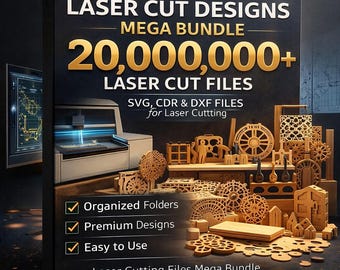 20,000,000+ laser cut & engraving files mega bundle | SVG DXF CNC | lightburn and coreldraw | co2 and fiber | commercial use