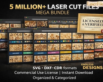 5,000,000+ Laser Cut Files Mega Bundle | SVG DXF eps cdr ai | CNC + co2 & fiber designs | Commercial license