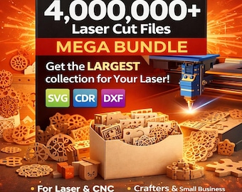4,000,000+ Laser Cut Files Mega Bundle | CNC + Laser Designs (SVG DXF cdr ai) | CO2 & fiber + router projects