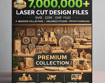 7,000,000+ Laser Cut Files Mega Bundle | SVG DXF | CNC & co2 laser designs | Instant download