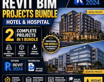 Hotel + Hospital Revit Projects Bundle | Full BIM Model Pack 2024 - Etsy